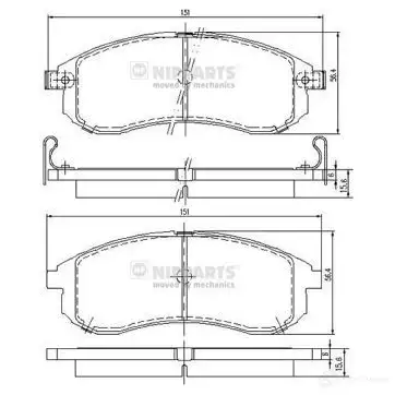 Тормозные колодки дисковые, комплект NIPPARTS N3605052 2046998 XW4 OU 8711768164577