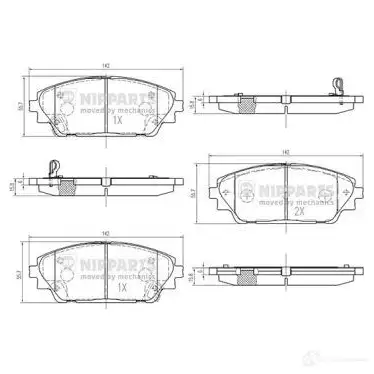 Тормозные колодки дисковые, комплект NIPPARTS AZ AC69 8718638526848 N3603076 2046988