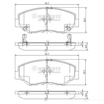 Тормозные колодки дисковые, комплект NIPPARTS N 6NEZT 2038336 J3604061 8711768122072 изображение 0