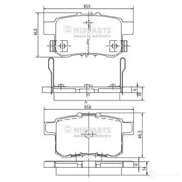 Тормозные колодки дисковые, комплект NIPPARTS 2047061 G5VP FKJ N3614020 8711768161361 изображение 0