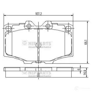 Тормозные колодки дисковые, комплект NIPPARTS 2038224 TAKV4T 9 J3602036 8711768055967 изображение 3