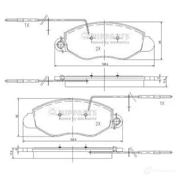 Тормозные колодки дисковые, комплект NIPPARTS M EULJ 8718638000621 N3601104 2046945