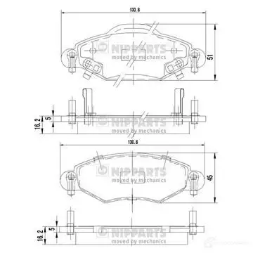 Тормозные колодки дисковые, комплект NIPPARTS J3602113 8711768111755 VE SIF 2038268 изображение 0