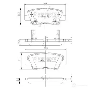 Тормозные колодки дисковые, комплект NIPPARTS N3610311 8711768301880 MKY71 J 2047019 изображение 0