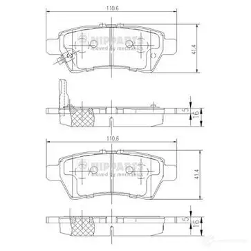 Тормозные колодки дисковые, комплект NIPPARTS C6RQ ZC 2038447 J3611050 8711768016623 изображение 0