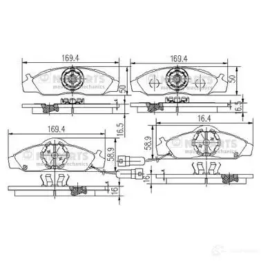 Тормозные колодки дисковые, комплект NIPPARTS RTR RY 2038156 8711768088750 J3600400