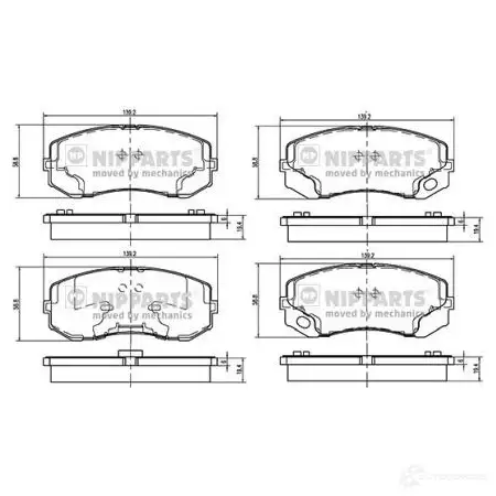 Тормозные колодки дисковые, комплект NIPPARTS 2047001 8718638321672 0O8L WK N3605055