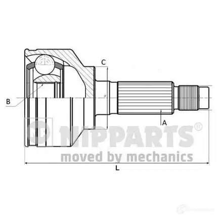 Шрус граната NIPPARTS J2828020 KJEHD 8 2035927 8711768112509 изображение 0