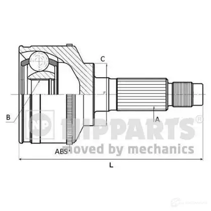 Шрус граната NIPPARTS N2828143 8718638424694 8M7G 701 2045547 изображение 0