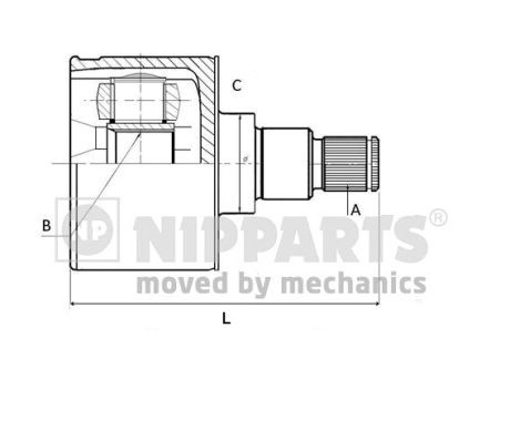 Шрус граната NIPPARTS 1T7L MKY N2830503 6225054 8718638332432 изображение 0