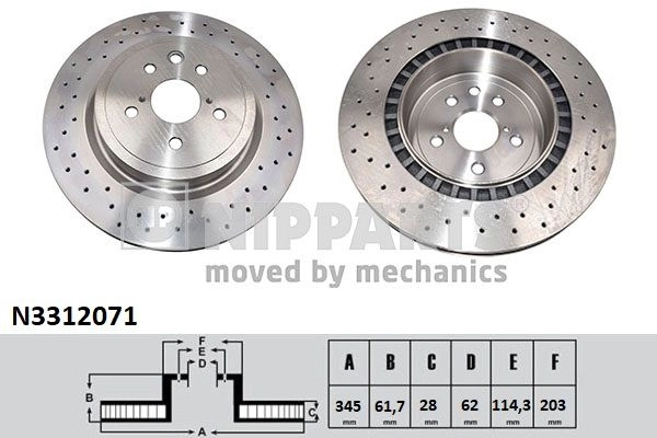 Тормозной диск NIPPARTS 8711768857011 HMS SR N3312071 2046635