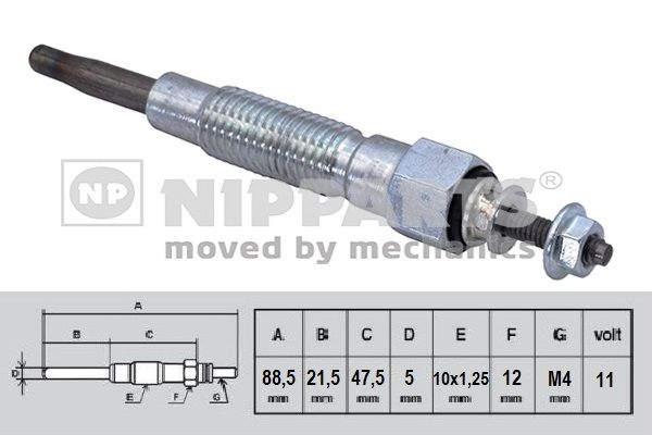 Свеча накала NIPPARTS 1424570762 N5715022 B 2G33