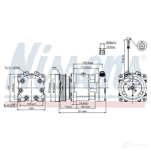 Компрессор кондиционера NISSENS 5707286354234 K0WP7 40 1223721 89177 изображение 4