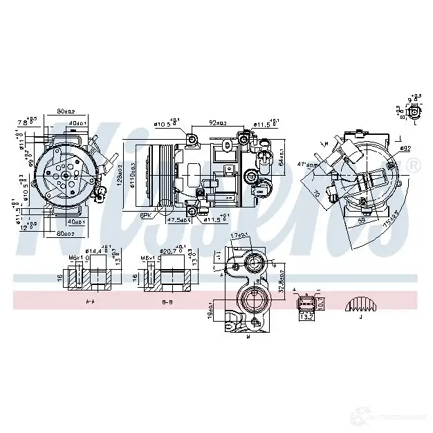 Компрессор кондиционера NISSENS 32S VJ2 1223553 5707286438675 890420