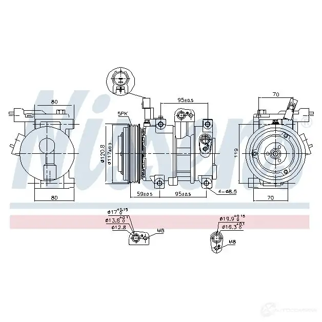 Компрессор кондиционера NISSENS 890683 1424957680 I YERHD 5707286469631