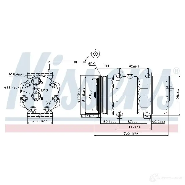 Компрессор кондиционера NISSENS 5707286353664 H 9Q8DW 1223670 89125 изображение 4