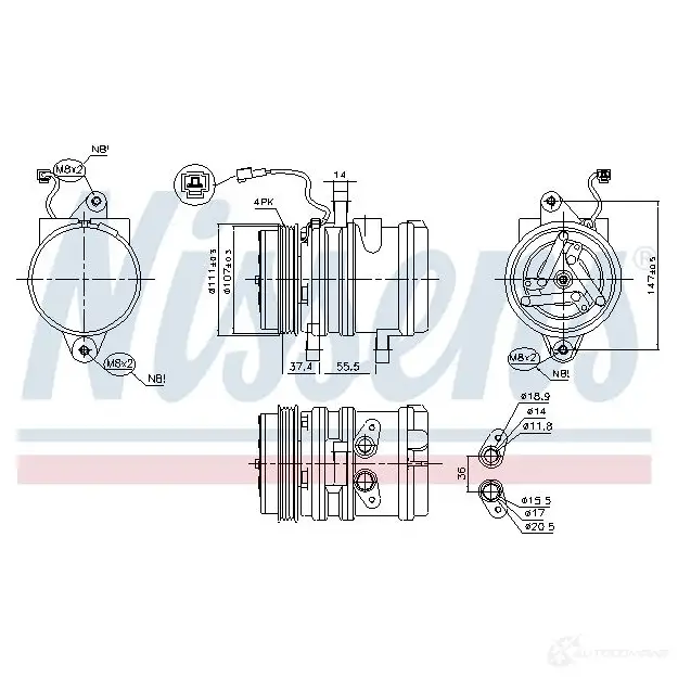 Компрессор кондиционера NISSENS 1424957688 890697 DOZJJ S 5707286469778 изображение 5