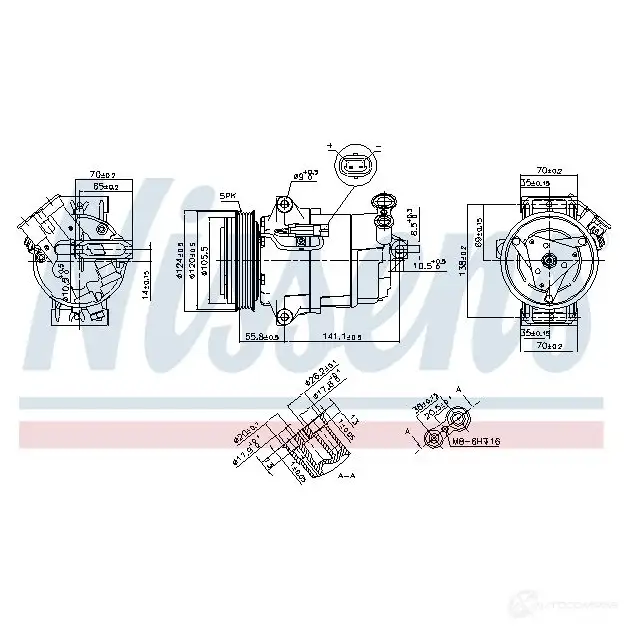 Компрессор кондиционера NISSENS 1214103276 8AE7EF E 890262 5707286412972 изображение 5