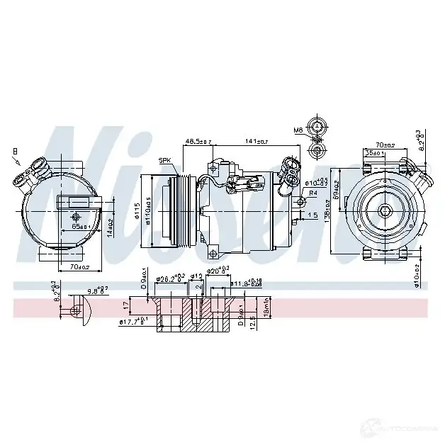 Компрессор кондиционера NISSENS 89592 5707286369665 GV2XBA 5 1224019 изображение 4