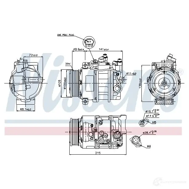 Компрессор кондиционера NISSENS 89520 1223991 QG9 L7 5707286367210 изображение 4