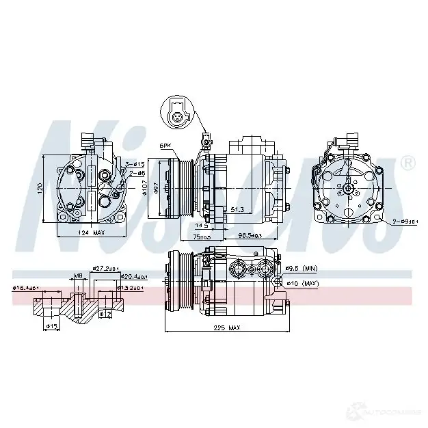 Компрессор кондиционера NISSENS 89354 1223897 5707286358645 W 4HTA7 изображение 4