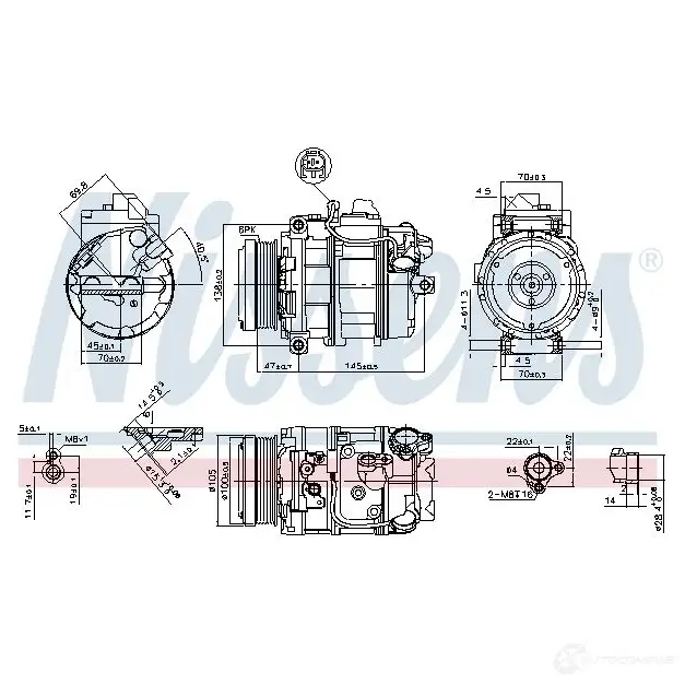 Компрессор кондиционера NISSENS VC XU1 1223756 89212 5707286354845