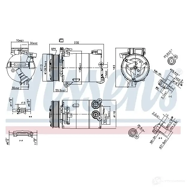 Компрессор кондиционера NISSENS 1223461 589YM3 D 5707286403581 890213 изображение 5