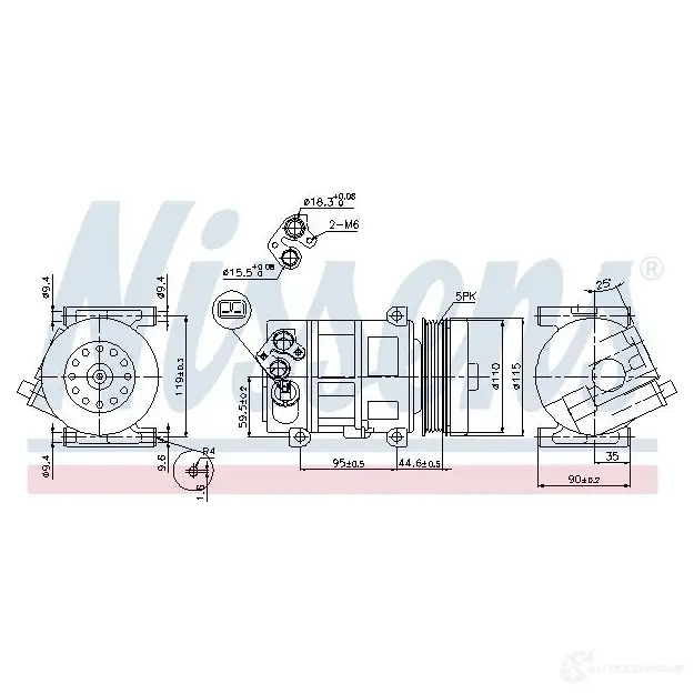 Компрессор кондиционера NISSENS JE NSV9L 1223746 5707286354494 89202 изображение 4