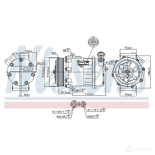 Компрессор кондиционера NISSENS 5707286382930 1223372 2IAVR R 890063 изображение 5