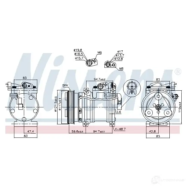 Компрессор кондиционера NISSENS 1NM9 03 5707286469686 890688 1424957685