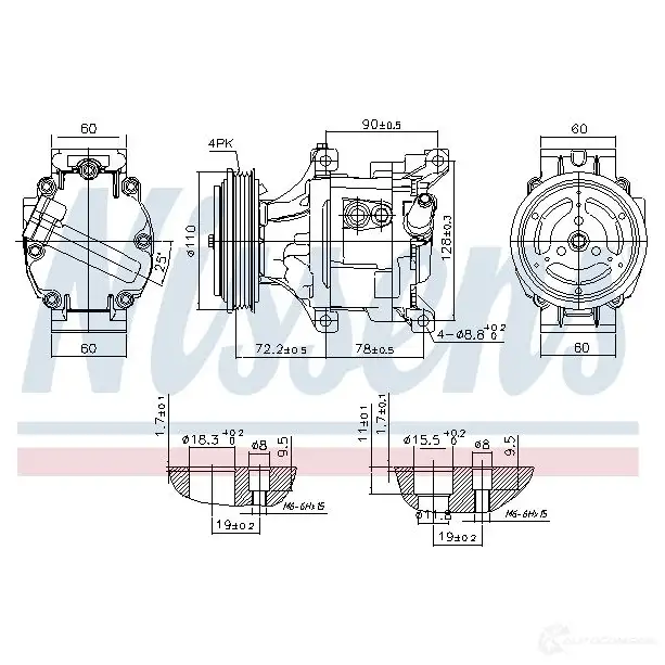 Компрессор кондиционера NISSENS 5707286383050 890079 1223386 L F853 изображение 4