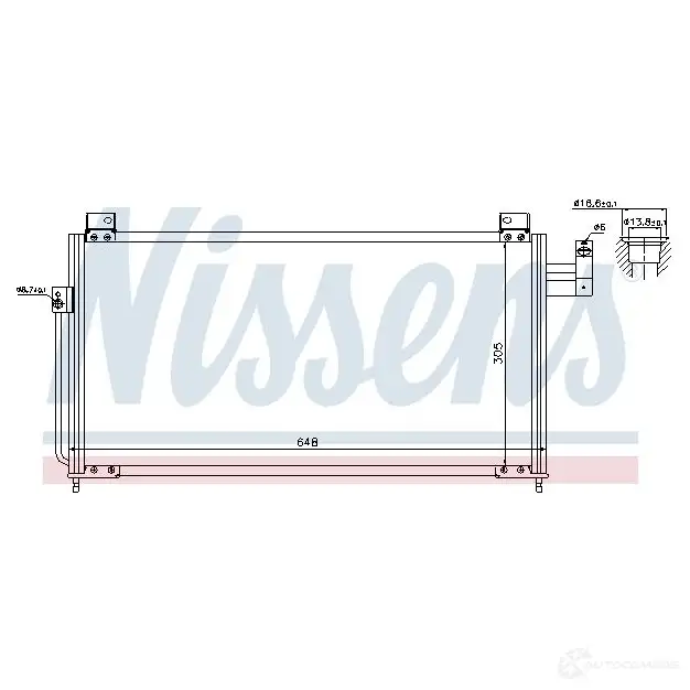 Радиатор кондиционера NISSENS TVU1SX 1 94705 1226017 5707286258303 изображение 1