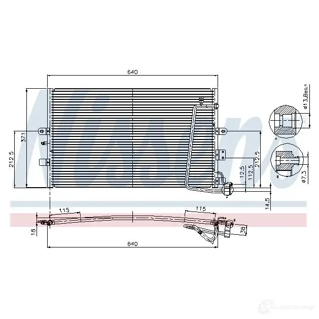 Радиатор кондиционера NISSENS 5707286254572 94301 LU7 W23 1225645 изображение 1