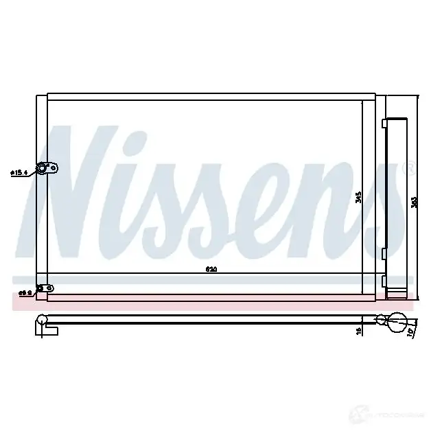 Радиатор кондиционера NISSENS 1225752 94413 PKSIC 6Q 5707286255722 - Изображение 1