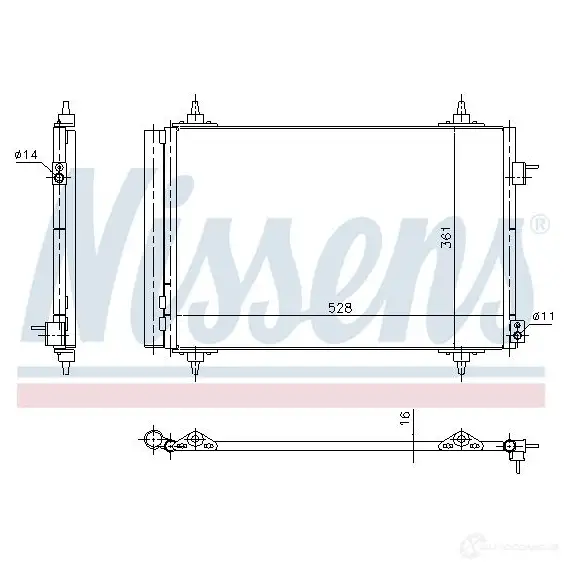 Радиатор кондиционера NISSENS 5707286380462 K8V 5TW 940438 871126600 изображение 1