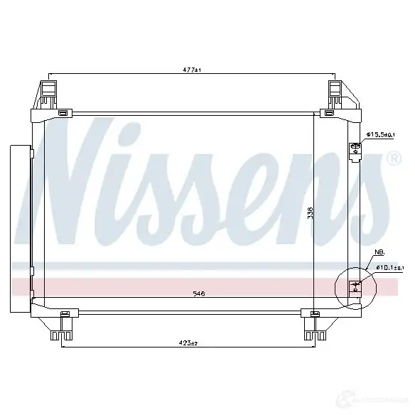 Радиатор кондиционера NISSENS 940130 5707286271036 1224948 H436 W