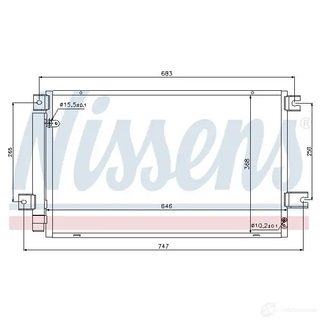Радиатор кондиционера NISSENS 1225876 OAFHJ 9 5707286256958 94548 - Изображение 1