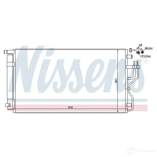 Радиатор кондиционера NISSENS 940208 1225023 5707286345447 K7FV 94 изображение 1