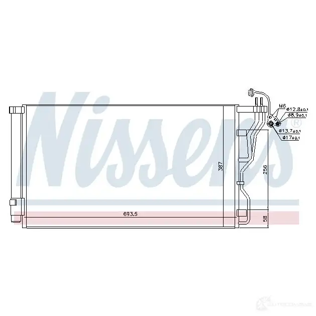 Радиатор кондиционера NISSENS 5707286258983 1226085 94782 5 12HV - Изображение 1