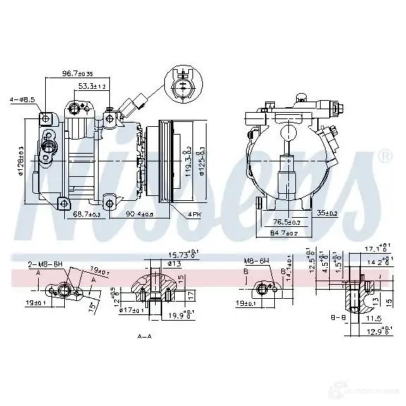 Радиатор кондиционера NISSENS 1224988 AV 3KH2I 5707286322615 940168