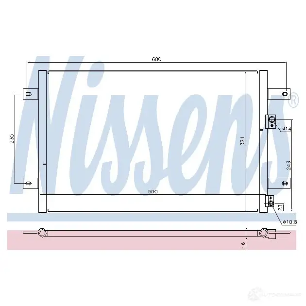 Радиатор кондиционера NISSENS 1225594 4O QDU0L 94244 5707286253995