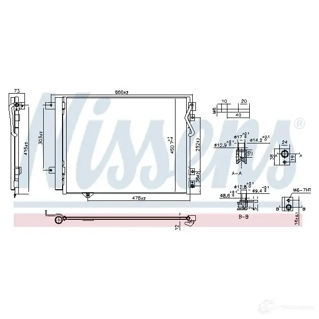 Радиатор кондиционера NISSENS 1438649456 M38S L7 941244 изображение 0