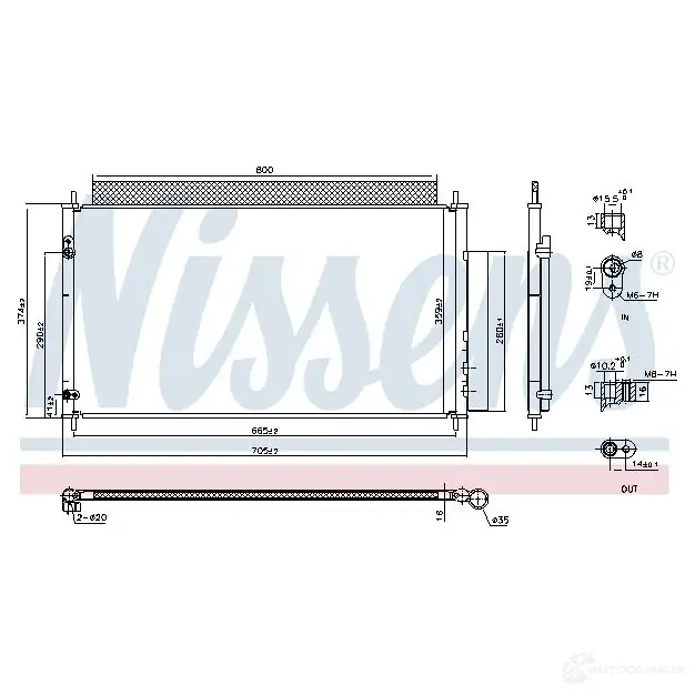 Радиатор кондиционера NISSENS RZ J47LH 1437698868 941188 изображение 1