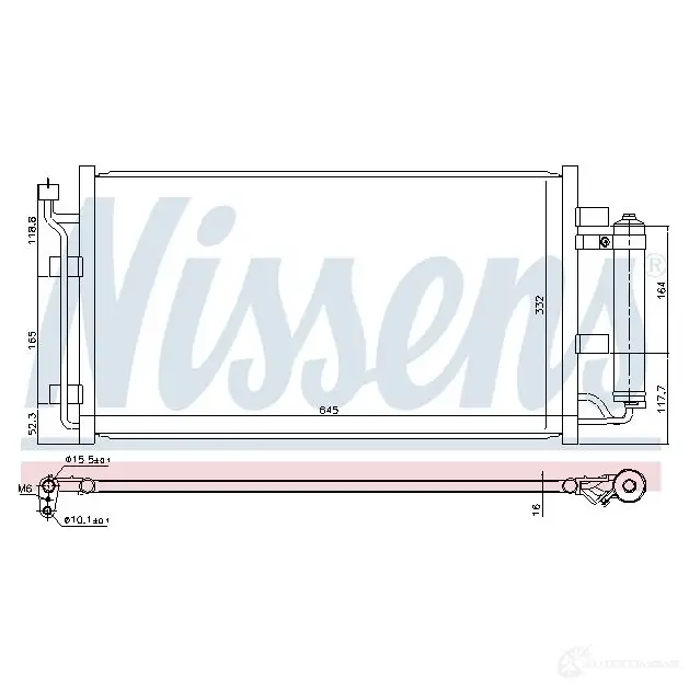 Радиатор кондиционера NISSENS QBC OQPE 940582 1225343 5707286398351 изображение 1