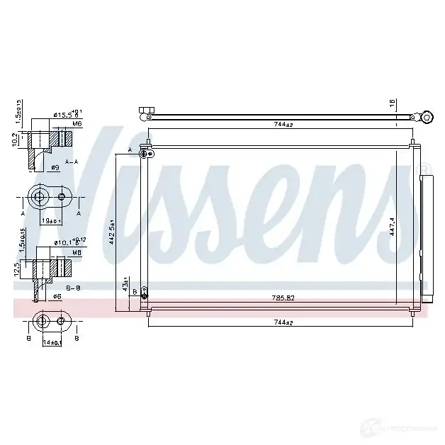 Радиатор кондиционера NISSENS N4O ZFK 940641 1225388 5707286401167 изображение 0