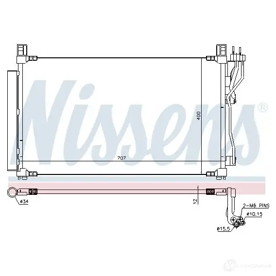 Радиатор кондиционера NISSENS 5707286399631 XQRNB 7L 940606 1386063296