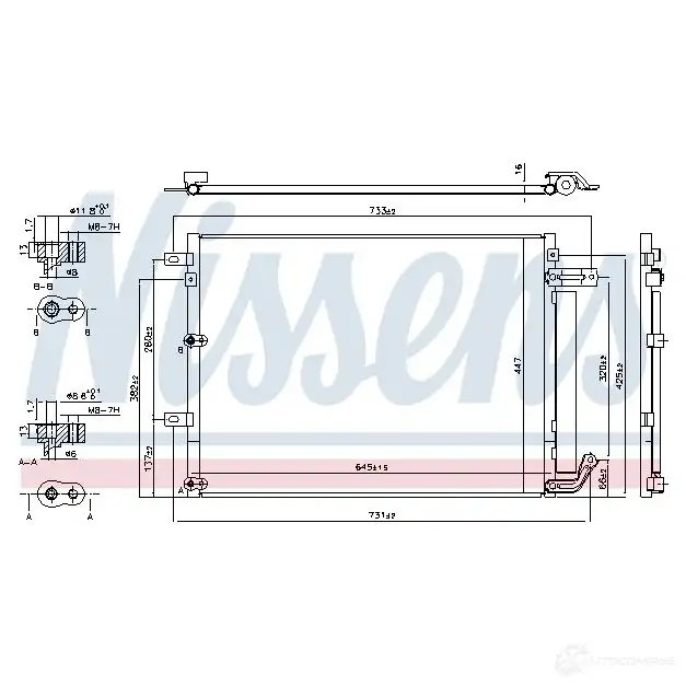Радиатор кондиционера NISSENS 1225403 C C9QJ0H 5707286405172 940675 изображение 1