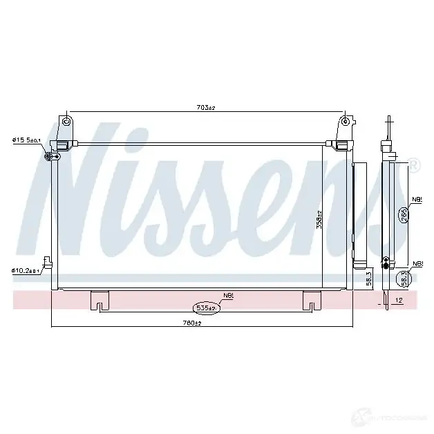 Радиатор кондиционера NISSENS 1437703631 941219 1EW 02M6 изображение 4