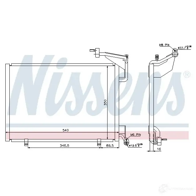 Радиатор кондиционера NISSENS XVSP WYW 5707286359499 1225089 940285 изображение 0