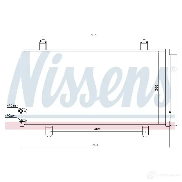 Радиатор кондиционера NISSENS 5707286380820 940443 Q0 KXF 1225238 изображение 5